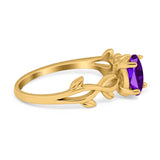 Infinity Oval Natural Stone Solitaire Ring