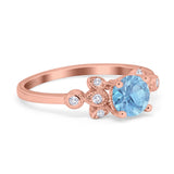 Art Deco Round Natural Stone Floral Ring