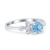 Art Deco Round Natural Stone Floral Ring