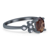 Art Deco Oval Natural Stone Floral Ring