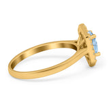 Art Deco Oval Natural Stone Hexagonal Ring