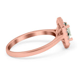 Art Deco Oval Natural Stone Hexagonal Ring