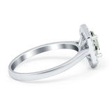 Art Deco Oval Natural Stone Hexagonal Ring
