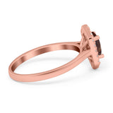 Art Deco Oval Natural Stone Hexagonal Ring
