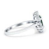 Pear Teardrop Natural Stone Floral Ring