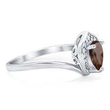 Pear Natural Stone Leaf Chevron Ring
