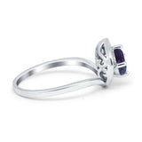 Art Deco Round Natural Stone Leaf Style Ring