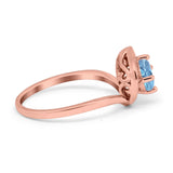 Art Deco Round Natural Stone Leaf Style Ring