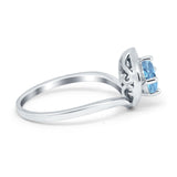 Art Deco Round Natural Stone Leaf Style Ring