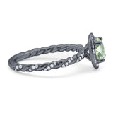 Art Deco Round Natural Stone Halo Ring