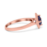 Minimalist Round Natural Stone Solitaire Ring