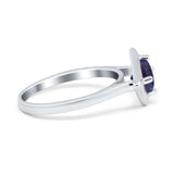 Minimalist Round Natural Stone Solitaire Ring