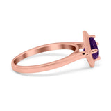 Minimalist Round Natural Stone Solitaire Ring