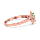 Minimalist Round Natural Stone Solitaire Ring