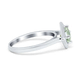 Minimalist Round Natural Stone Solitaire Ring