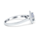 Minimalist Round Natural Stone Solitaire Ring