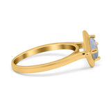 Minimalist Round Natural Stone Solitaire Ring