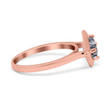Minimalist Round Natural Stone Solitaire Ring