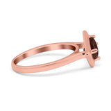 Minimalist Round Natural Stone Solitaire Ring