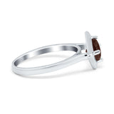 Minimalist Round Natural Stone Solitaire Ring