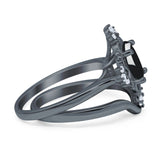Two Piece Oval Natural Stone Bridal Ring