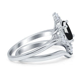 Two Piece Oval Natural Stone Bridal Ring