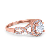 Art Deco Round Natural Stone Wedding Ring