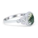 Vintage Style Oval Natural Stone Ring