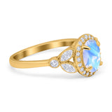 Vintage Style Oval Natural Stone Ring