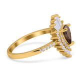 Pear Teardrop Natural Stone Cocktail Ring