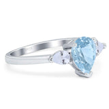 Pear Teardrop Natural Stone Trio Ring