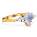 Pear Teardrop Natural Stone Trio Ring
