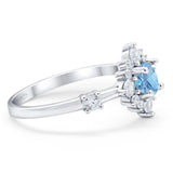 Art Deco Round Natural Stone Flower Ring