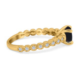 Vintage Style Round Natural Stone Ring