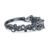 Round Natural Stone Filigree Beaded Ring