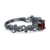 Round Natural Stone Filigree Beaded Ring