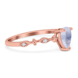 Art Deco Pear Natural Stone Wedding Ring