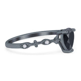 Art Deco Pear Natural Stone Wedding Ring