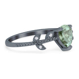 Leaf Style Pear Natural Stone Beaded Ring