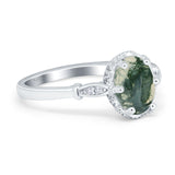 Vintage Style Oval Natural Stone Ring