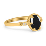Vintage Style Oval Natural Stone Ring