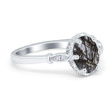 Vintage Style Oval Natural Stone Ring