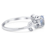 Round Natural Stone Leaf Style Ring