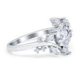 Floral Oval Natural Stone Wedding Ring
