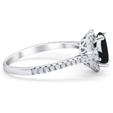 Art Deco Oval Natural Stone Halo Ring