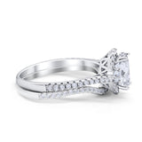 Two Piece Oval Natural Stone Bridal Ring