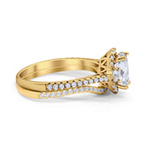 Two Piece Oval Natural Stone Bridal Ring