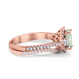 Two Piece Oval Natural Stone Bridal Ring