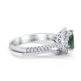 Two Piece Oval Natural Stone Bridal Ring