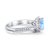 Two Piece Oval Natural Stone Bridal Ring